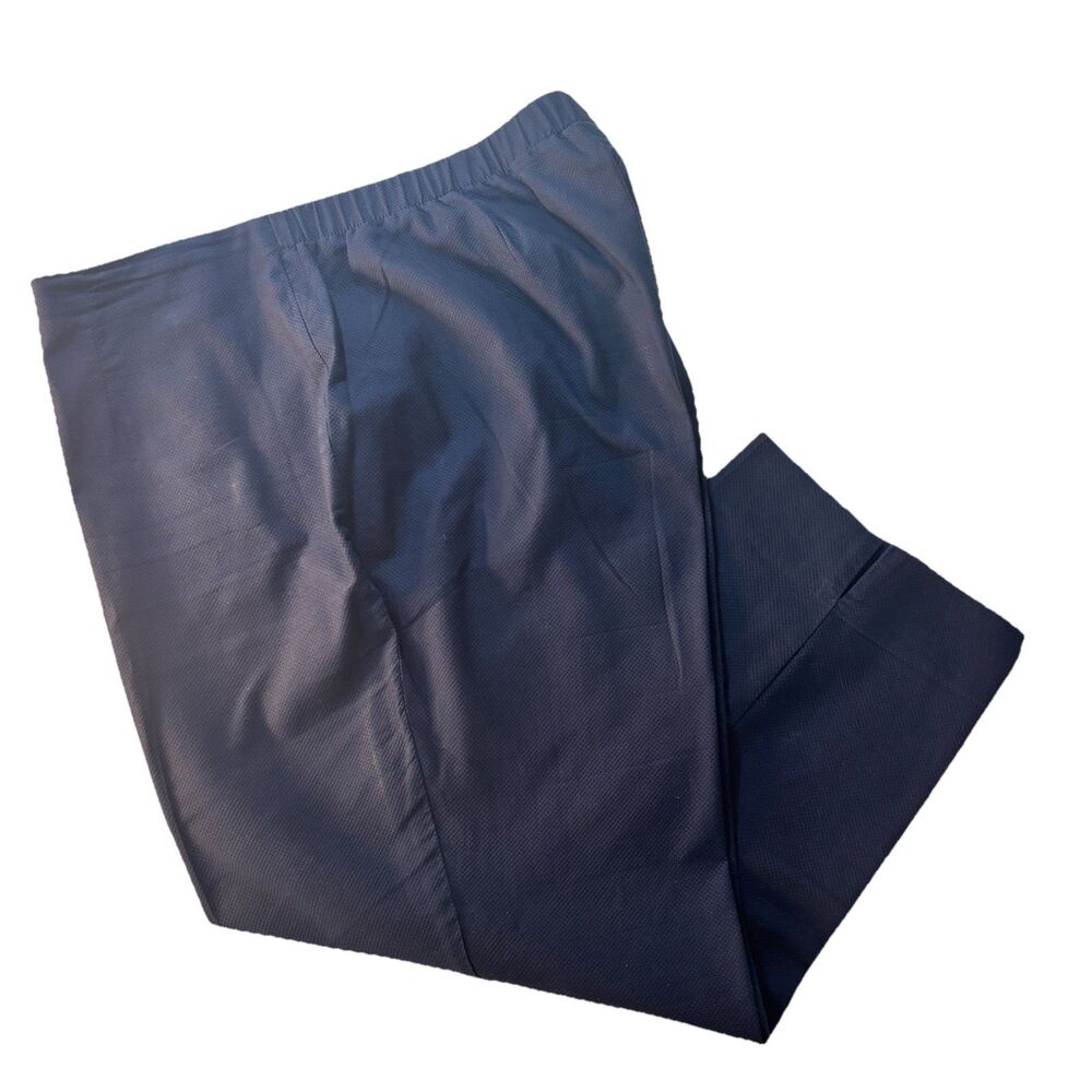 Talbots Size 18W Heritage Ankle Pants Navy Blue Stretch Flat Front